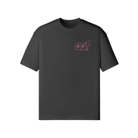 Black t-shirt with a pink aaf logo